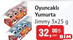 JİMMY OYUNCAKLI YUMURTA 3X25 G